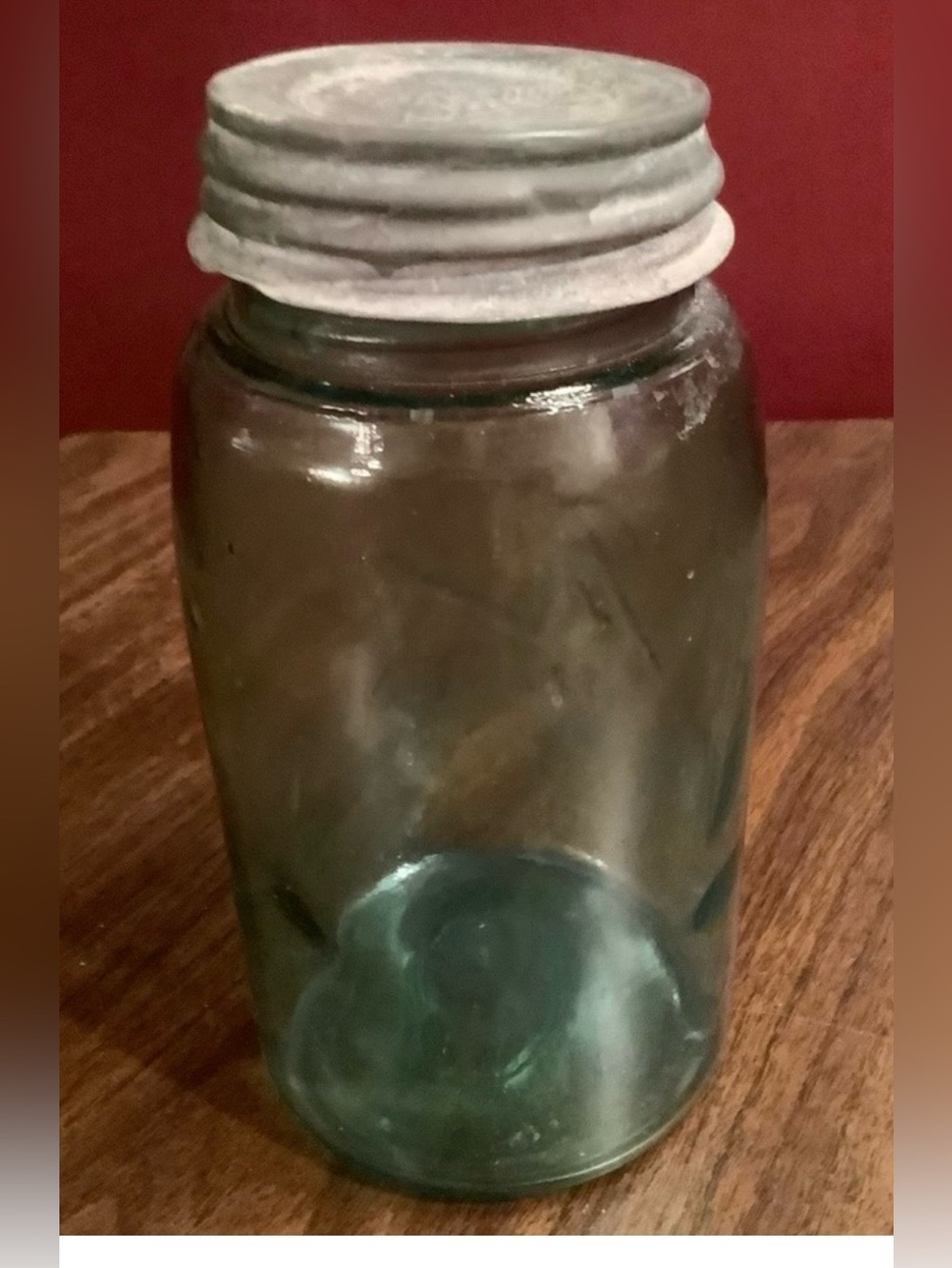Antique late 1800s Ball Mason jar with zinc lid